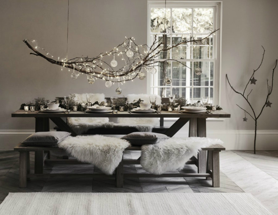vianocny stol moderny sivy