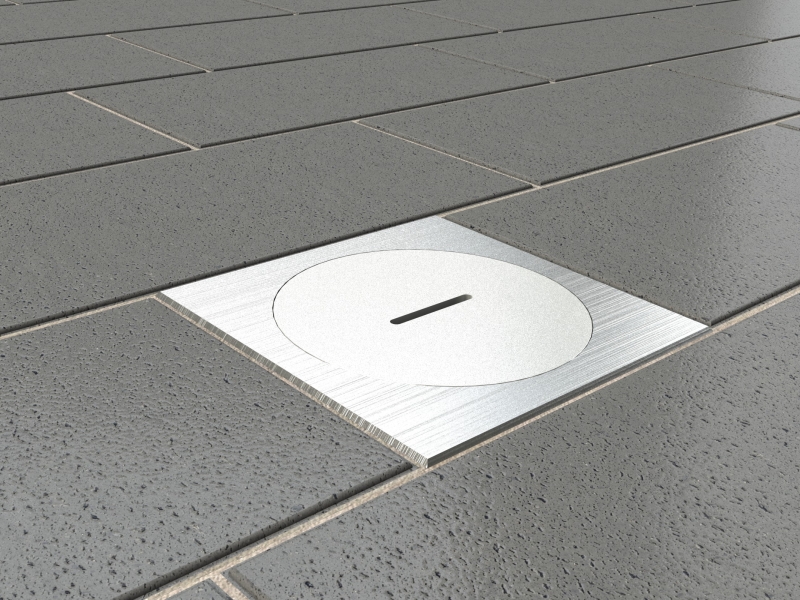 podlahová zásuvka exteriér IP67 STAKOHOME 7601 A zavřená