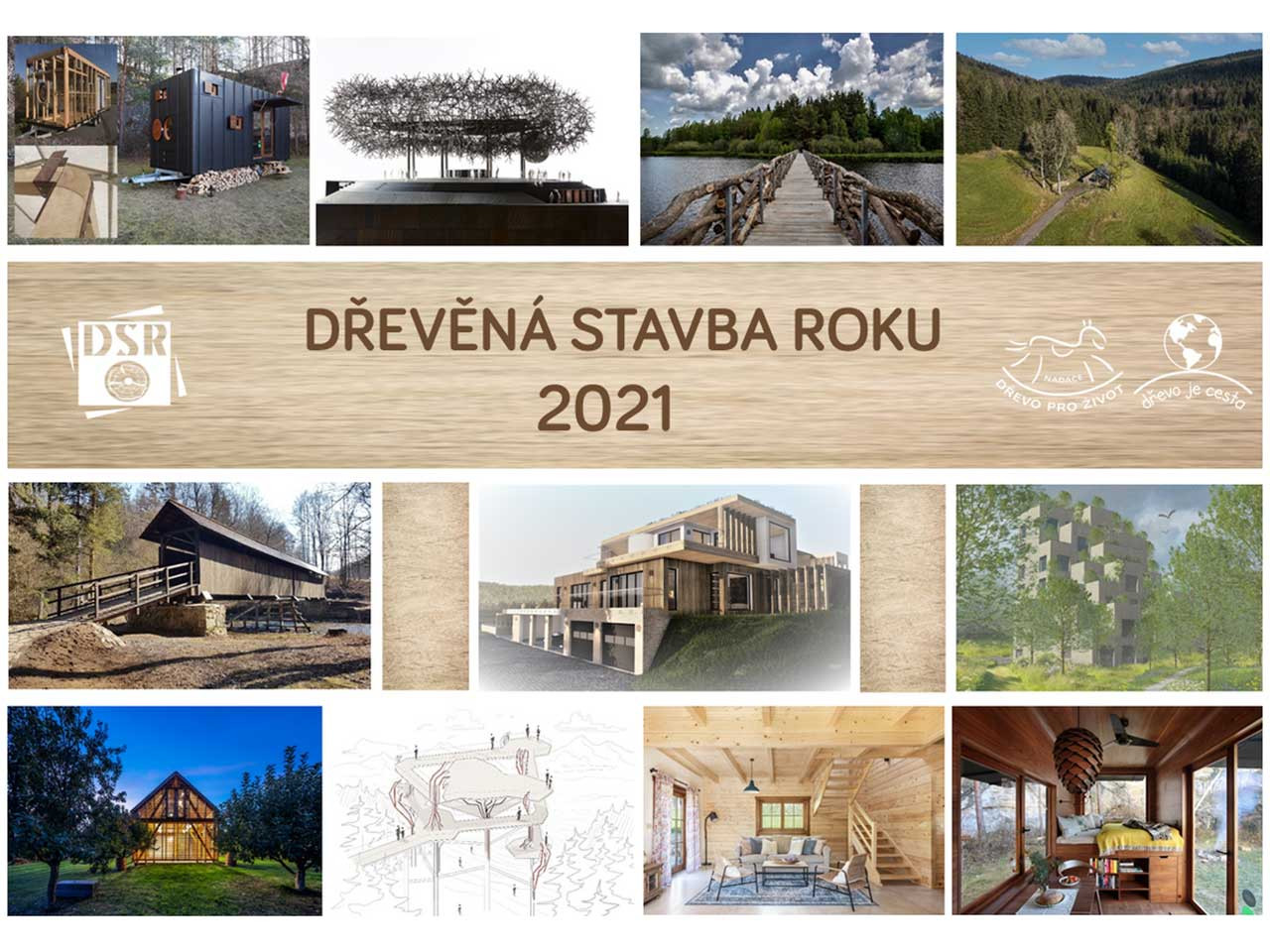 Dřevěné stavby roku 2021: Které stavby vyhrály? 00 Kolaz vitezu DSR2021 1200x900