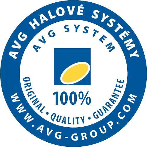 Oceľové haly na podnikanie logo kruh modry