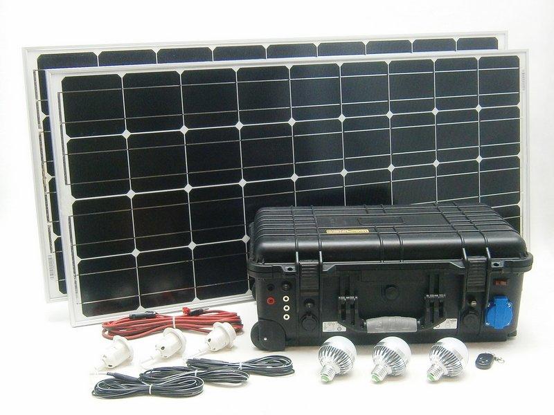 solarny monokrystalicky system so210 200w 230v 12v s usb vystupom a led osvetlenim komplet