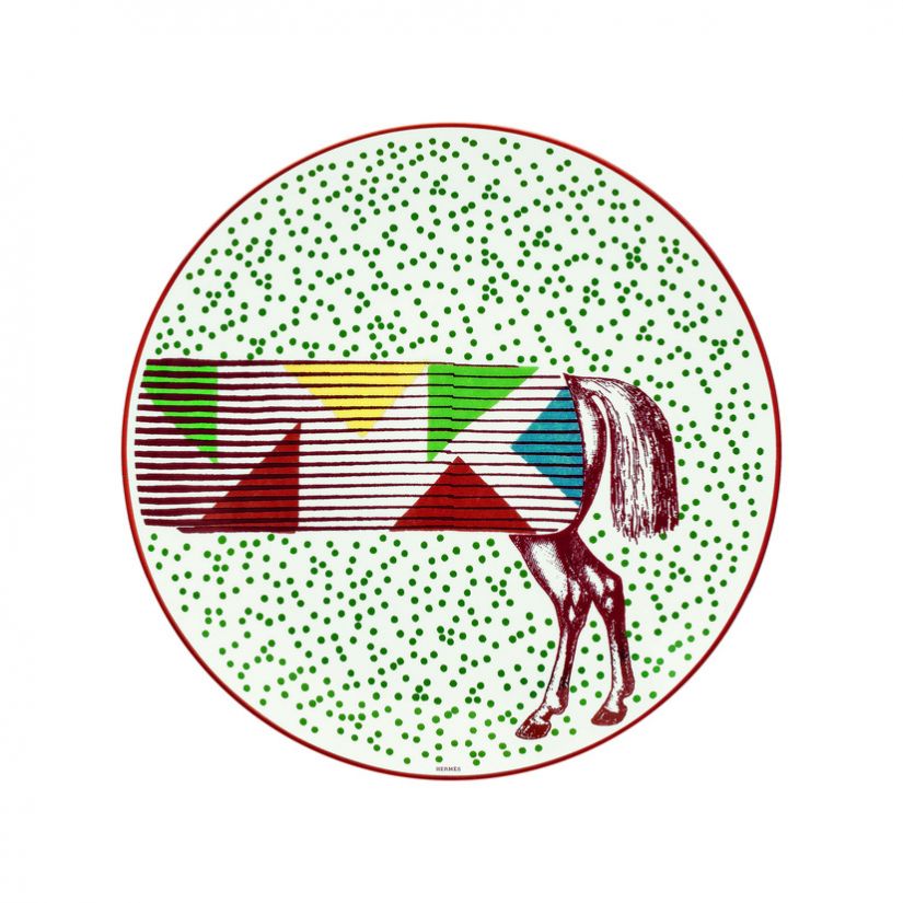 Hippomobile dessert plate 6 Hermes Studio des Fleurs Hippomobile dessert plate 6 Hermes Studio des Fleurs