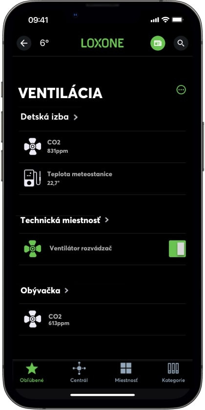 Loxone Ventilacia v Loxone App Loxone Ventilacia v Loxone App
