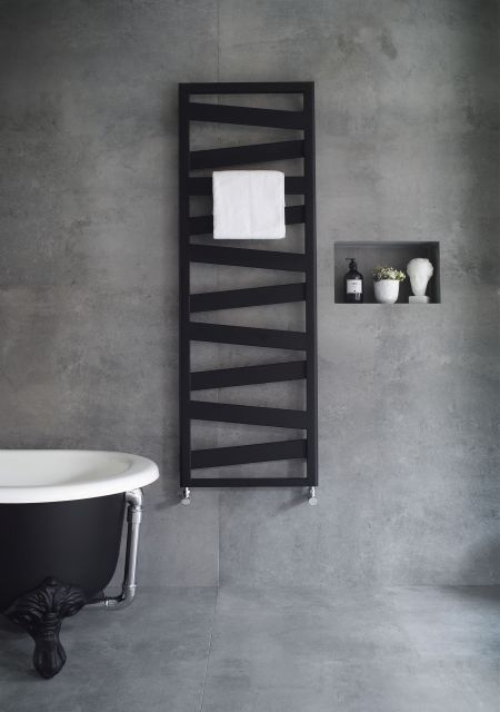 Zehnder RAD Ribbon black matt with towel UK Print 70703